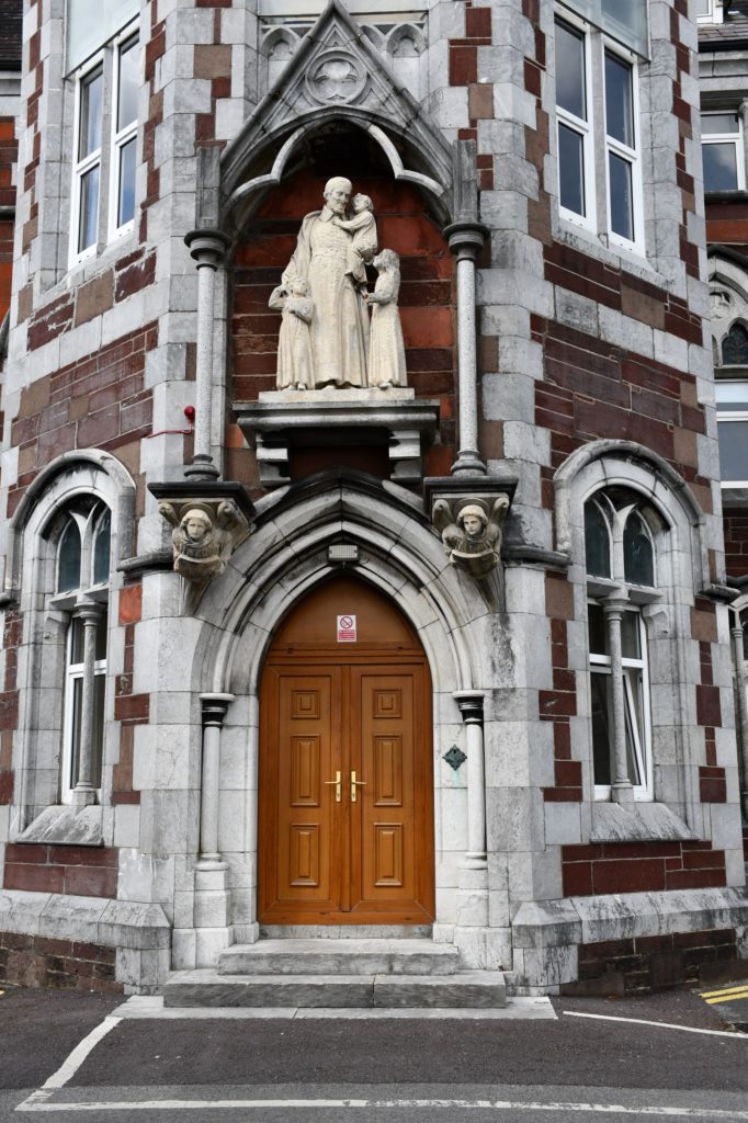 Entrance and Statue of St. Vincent de Paul